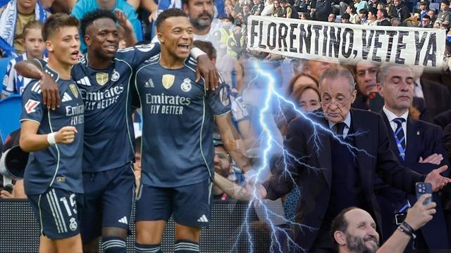 Real Madrid’de isyan! Başkan Perez taraftarla kavga etti! Vini ve Mbappe ıslıklandı